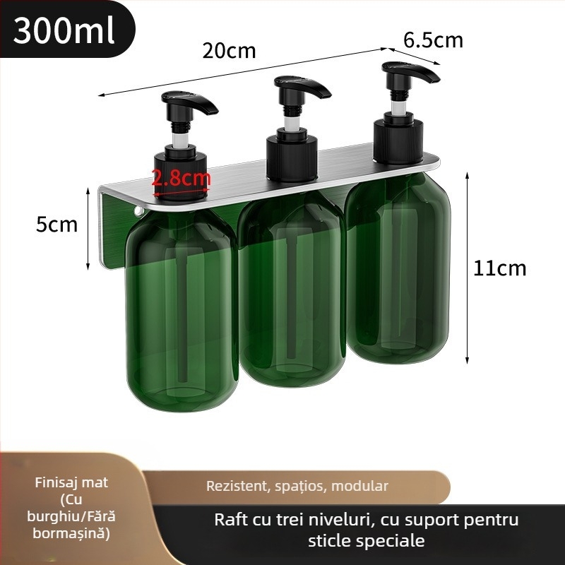 Suport pentru sticle din oțel inoxidabil 304, mecanism de presare manual, finisaj lucios, stil modern