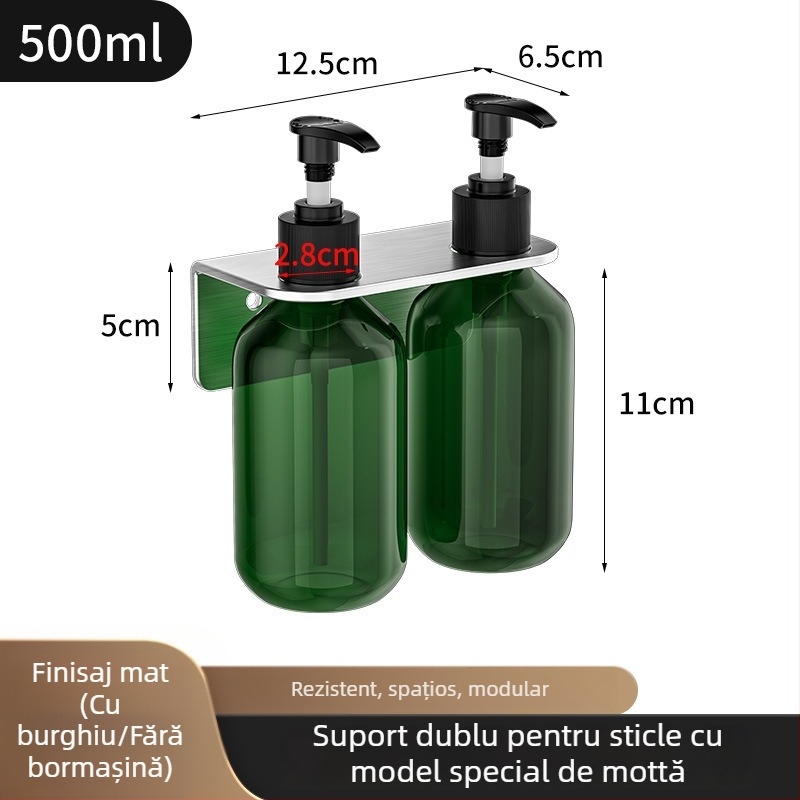 Suport pentru sticle din oțel inoxidabil 304, mecanism de presare manual, finisaj lucios, stil modern