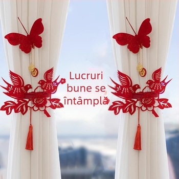 Set decor pentru nuntă - ghirlandă și cuvinte fericite - accesorii pentru amenajare living/dormitor, panglici de hârtie