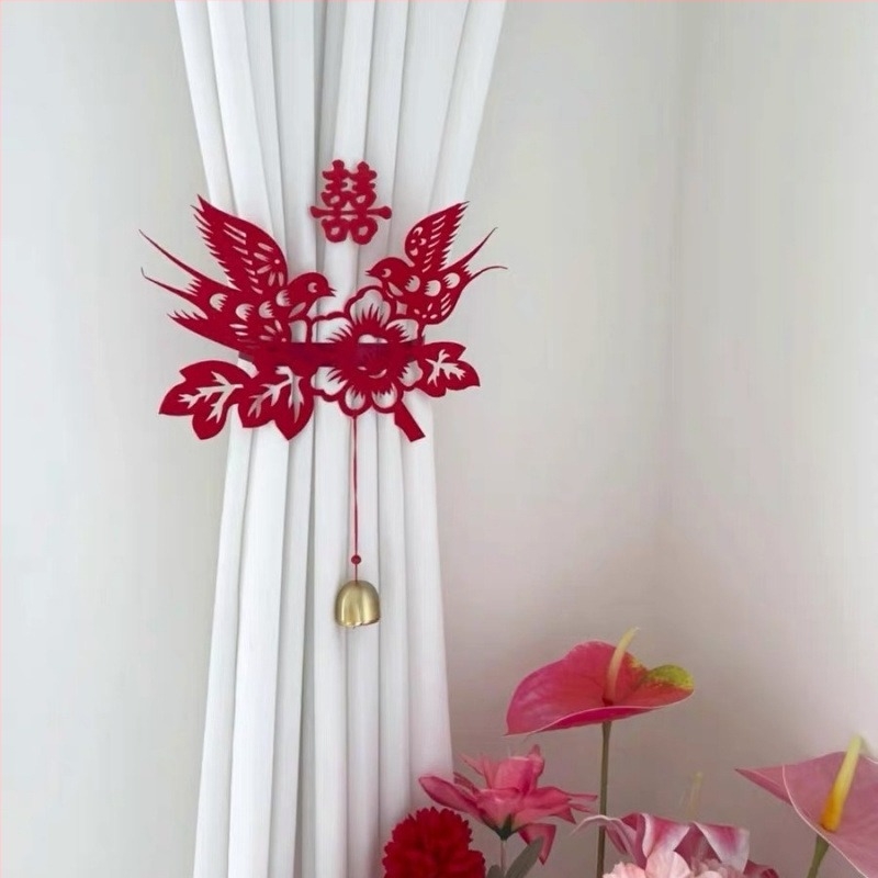 Set decor pentru nuntă - ghirlandă și cuvinte fericite - accesorii pentru amenajare living/dormitor, panglici de hârtie