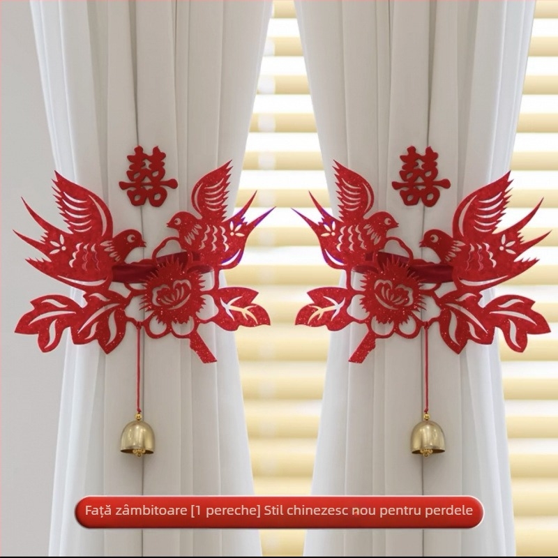 Set decor pentru nuntă - ghirlandă și cuvinte fericite - accesorii pentru amenajare living/dormitor, panglici de hârtie