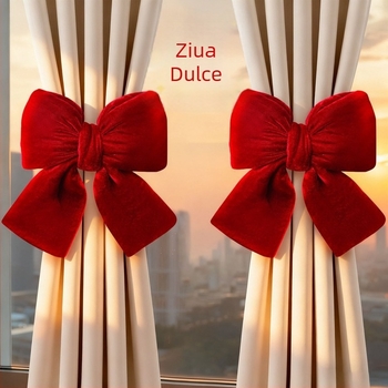 Set prinderi perdea cu funda catifelată pentru decor de nuntă • Material: flanelă • Brand: Ant • Ambalaj: carton • Destinație: nuntă