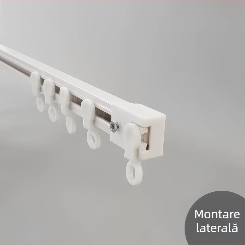 Șină pentru perdele fără găuri, autoadezivă, silențioasă, ultra-subțire