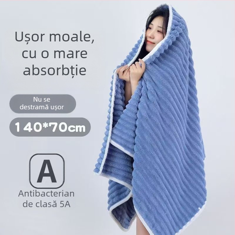 Prosop de baie din fleece coral, țesătură simplă, fir 150D, greutate 170–200 g, personalizare disponibilă