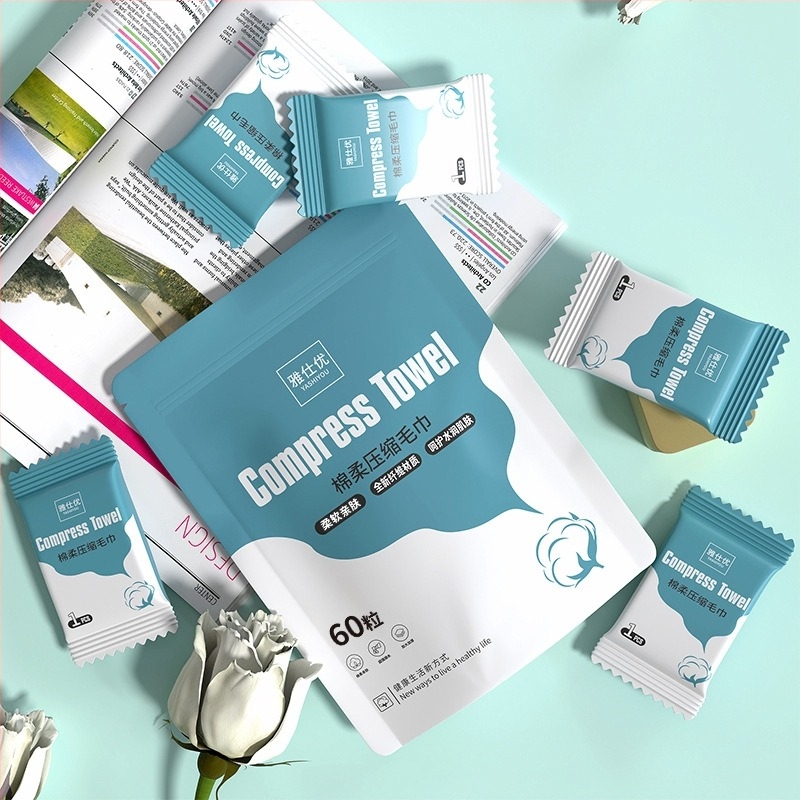 Prosop facial comprimat, de unică folosință – 60 buc., fibre vegetale, 50 g+, grosime extra, Yashiyou