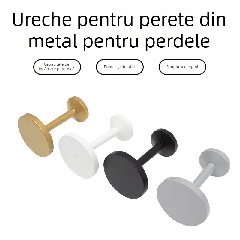 Cârlig pentru perdea din aliaj - stil modern minimalist, montat pe perete, accesoriu de depozitare pentru perdele
