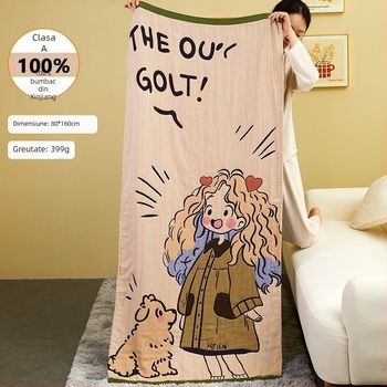 Prosop de baie din tifon, ingredient principal: in, 70 g, material: floare de mătase