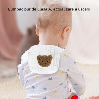 Prosop brodat din bumbac 100% pentru bebeluși, absorbant, cu fir 40