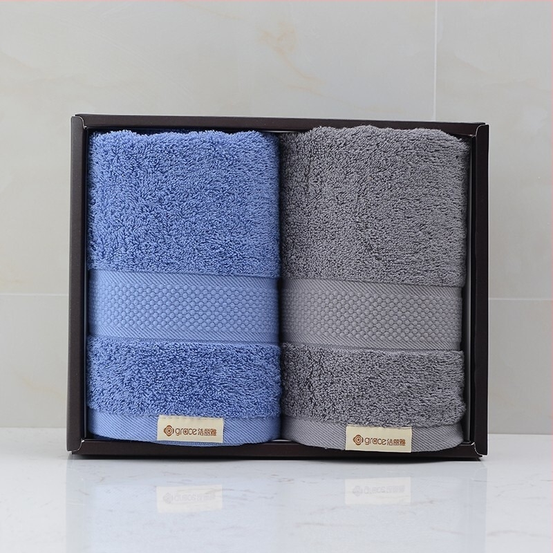 Prosop pentru față și baie, set de 2 bucăți într-o cutie cadou, 100% bumbac, broderie, 260 g