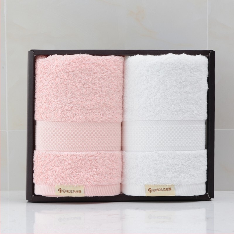 Prosop pentru față și baie, set de 2 bucăți într-o cutie cadou, 100% bumbac, broderie, 260 g