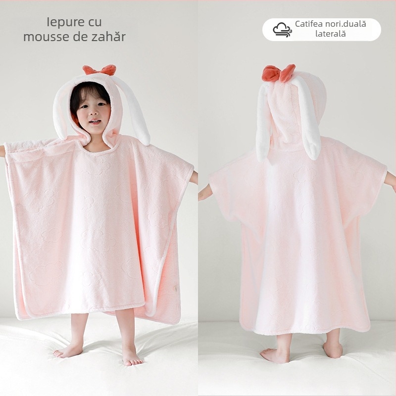 Prosop de baie purtabil pentru copii cu glugă - Very cute, poliester, 200–300 g, 40 fibre, tiv cusut