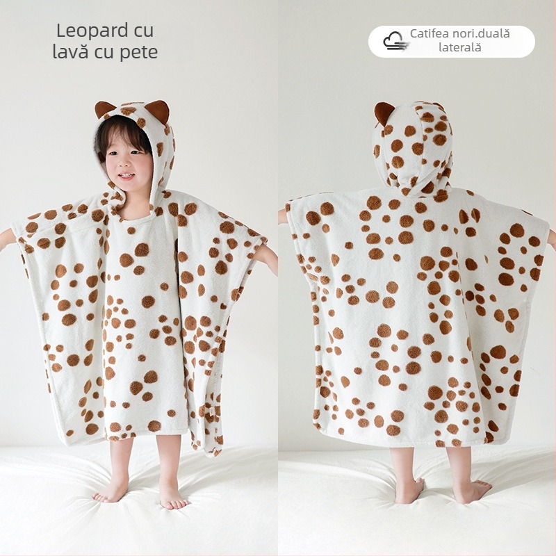 Prosop de baie purtabil pentru copii cu glugă - Very cute, poliester, 200–300 g, 40 fibre, tiv cusut