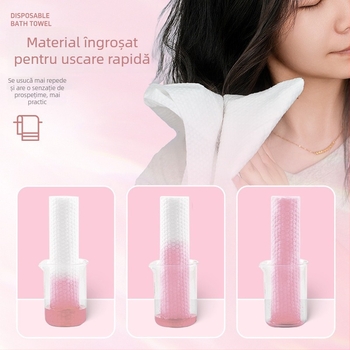 Prosop de baie de unică folosință – fibră de viscoză, absorbție rapidă 0–5 s, țesătură dreaptă, comprimat și îngroșat, ambalat individual pentru hoteluri și călătorii