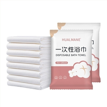 Prosop de baie de unică folosință – fibră de viscoză, absorbție rapidă 0–5 s, țesătură dreaptă, comprimat și îngroșat, ambalat individual pentru hoteluri și călătorii