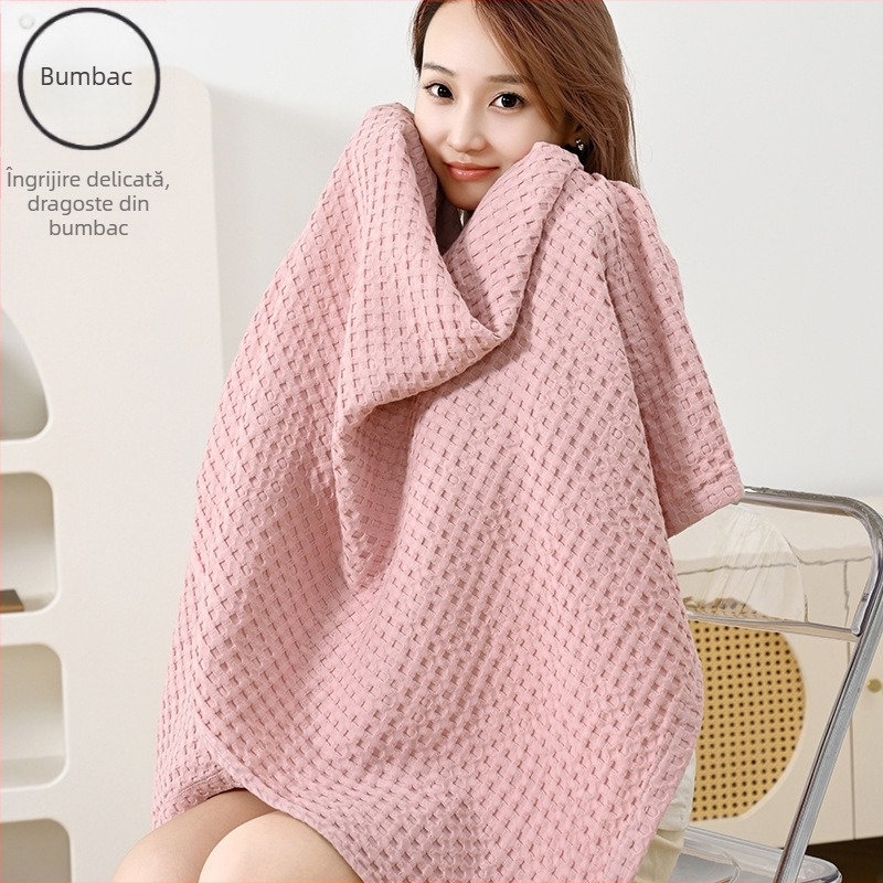 Pătură din bumbac – culoare solidă – 800–999 g – pentru toate sezoanele – stil modern minimalist