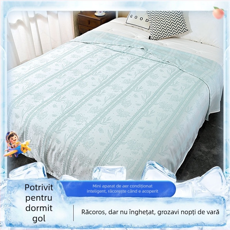 Pătură Lyocell cu efect răcoritor – Model simplu, pătură de vară, 500–799 g, țesătură 100% Lyocell (warp/weft), lavabilă la mașină