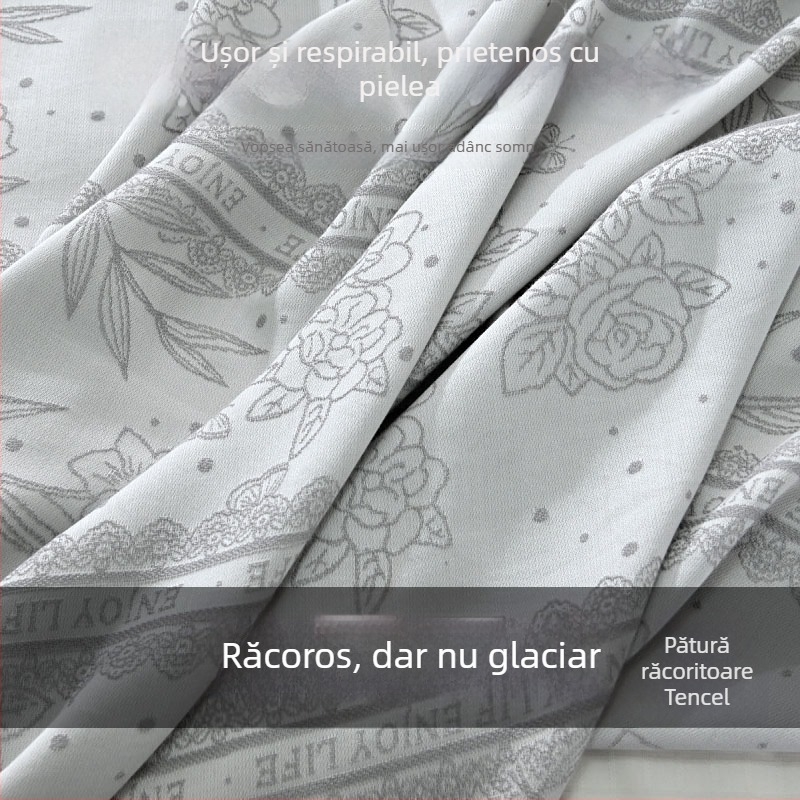 Pătură Lyocell cu efect răcoritor – Model simplu, pătură de vară, 500–799 g, țesătură 100% Lyocell (warp/weft), lavabilă la mașină