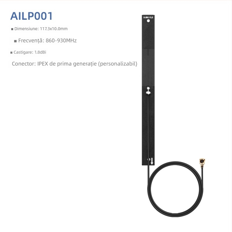 Antena WiFi, 5.8 GHz, patch PCB flexibil FPC, conector IPEX, Bluetooth dual-band