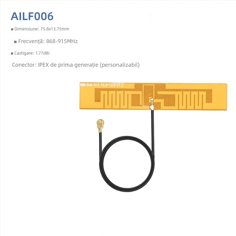Antena WiFi, 5.8 GHz, patch PCB flexibil FPC, conector IPEX, Bluetooth dual-band
