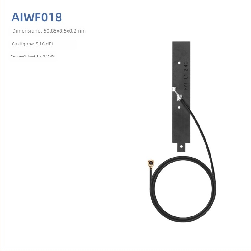 Antena WiFi, 5.8 GHz, patch PCB flexibil FPC, conector IPEX, Bluetooth dual-band