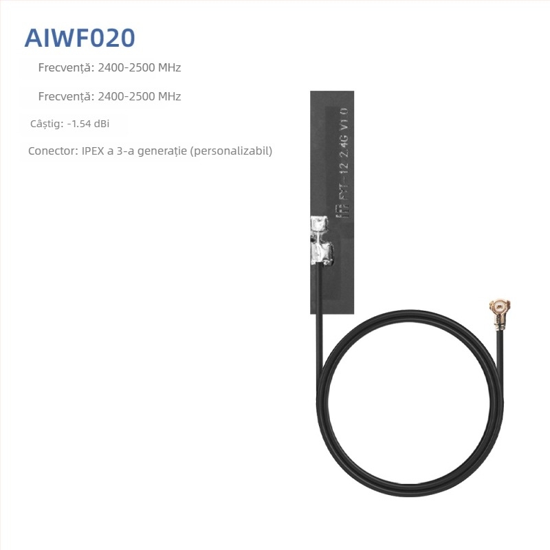 Antena WiFi, 5.8 GHz, patch PCB flexibil FPC, conector IPEX, Bluetooth dual-band