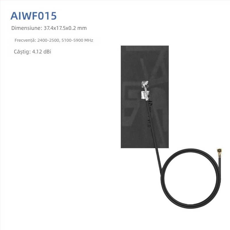 Antena WiFi, 5.8 GHz, patch PCB flexibil FPC, conector IPEX, Bluetooth dual-band