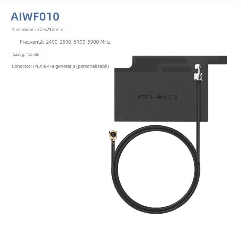 Antena WiFi, 5.8 GHz, patch PCB flexibil FPC, conector IPEX, Bluetooth dual-band