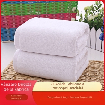 Prosop de hotel din bumbac, 99% bumbac, țesătură simplă, GSM 200-350, imprimare siglă