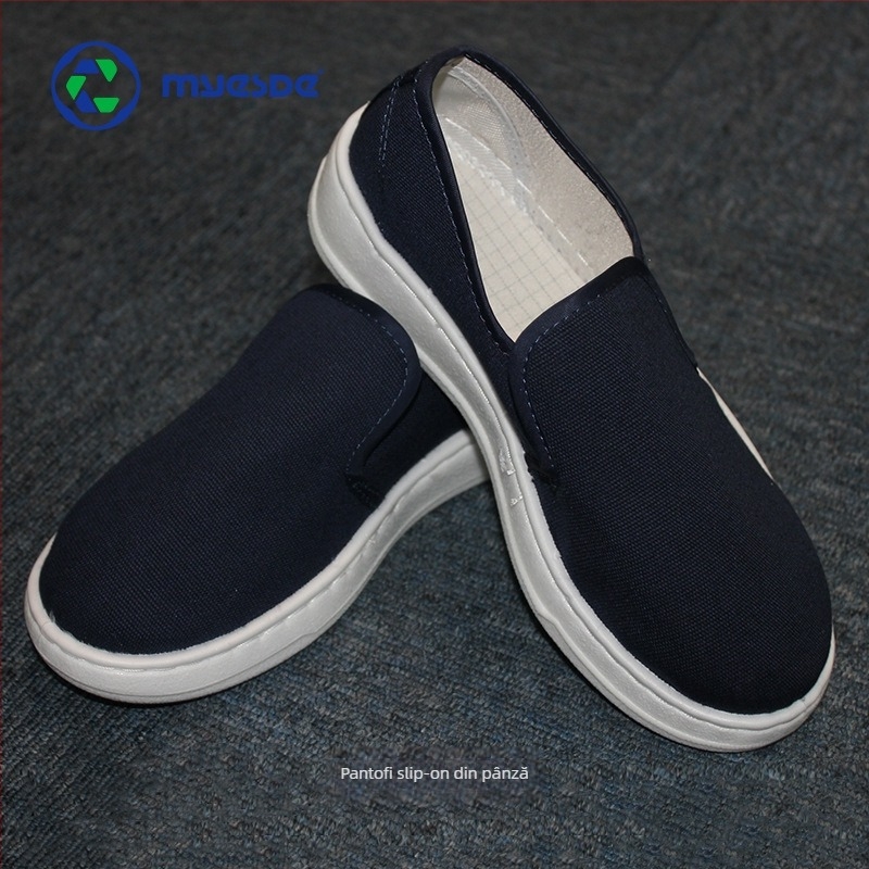 Pantofi de lucru antistatice, cu înălțime medie, talpă PU căptușită groasă, partea superioară din Fly fabric