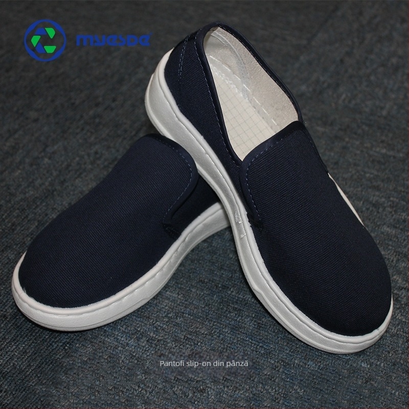 Pantofi de lucru antistatice, cu înălțime medie, talpă PU căptușită groasă, partea superioară din Fly fabric