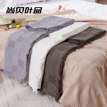 Pătură-prosop cu ciucuri, stil portughez, 100% bumbac, 300–499 g, primăvară-toamnă, design modern minimalist