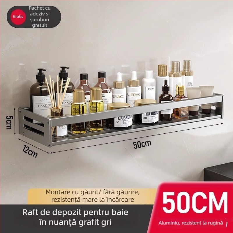 Raft de baie montat pe perete, 1 etaj, fără găuri, certificat CE