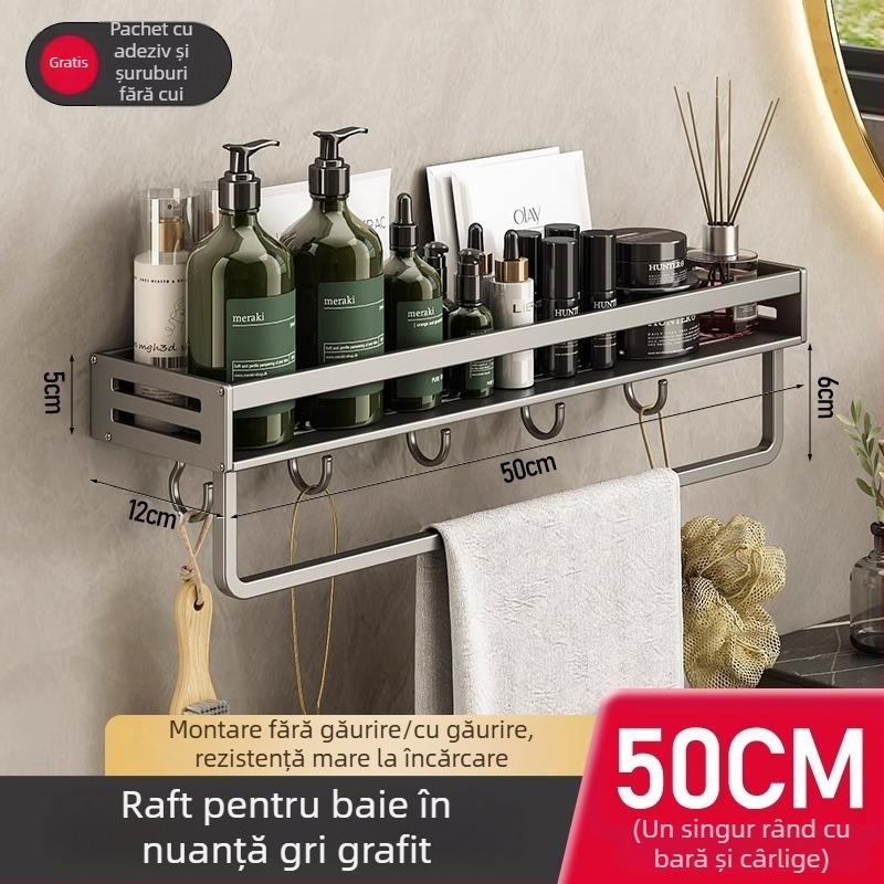 Raft de baie montat pe perete, 1 etaj, fără găuri, certificat CE