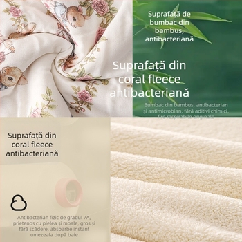 Pătură Bean pentru bebeluși și copii - fibre de bambus, toate sezoanele, stil desen animat, 500–800 g, potrivită de la nou-născuți până la 6 ani