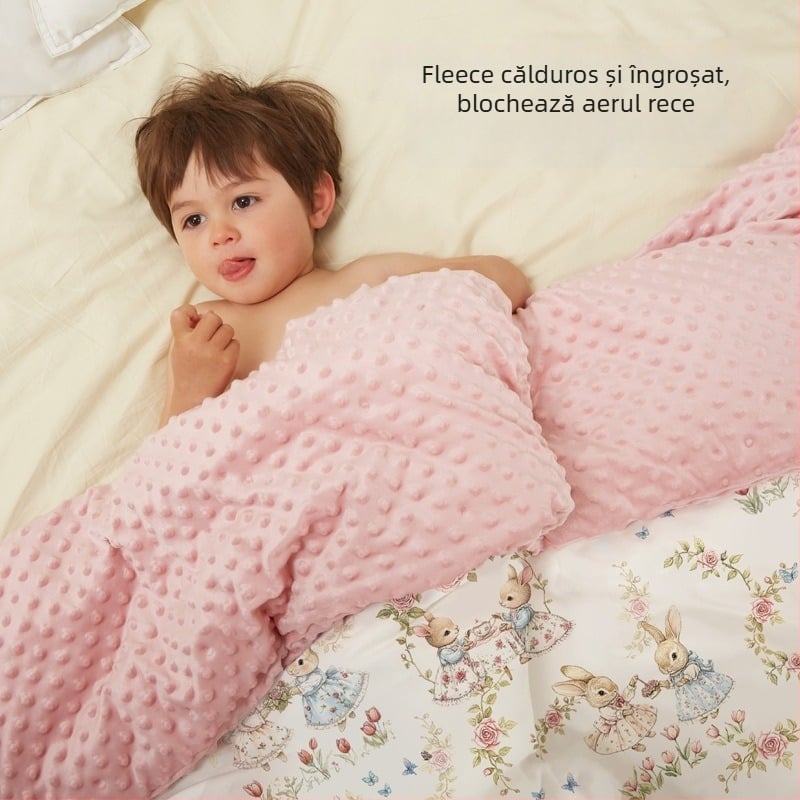 Pătură Bean pentru bebeluși și copii - fibre de bambus, toate sezoanele, stil desen animat, 500–800 g, potrivită de la nou-născuți până la 6 ani