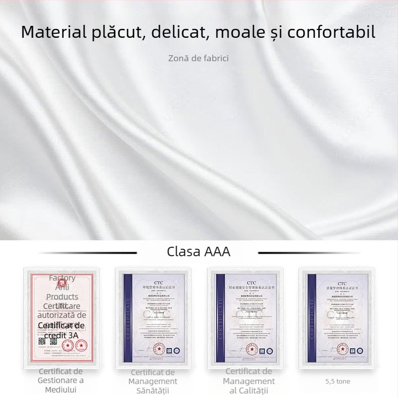 Pătură de vară răcoroasă din fibre de bambus 100%, cu umplutură din bambus, țesătură satin, vopsire prin reacție, greutate peste 1,5 kg