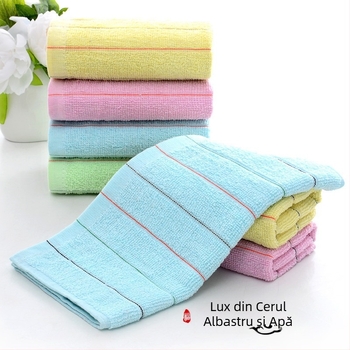 Set 50 prosoape de unică folosință cu dungi simple, poliester-bumbac, fir 100d, tufted, sub 50 g, pentru baie, hotel/saună, masaj picioare, bucătărie