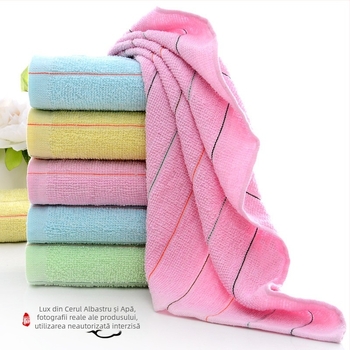 Set 50 prosoape de unică folosință cu dungi simple, poliester-bumbac, fir 100d, tufted, sub 50 g, pentru baie, hotel/saună, masaj picioare, bucătărie