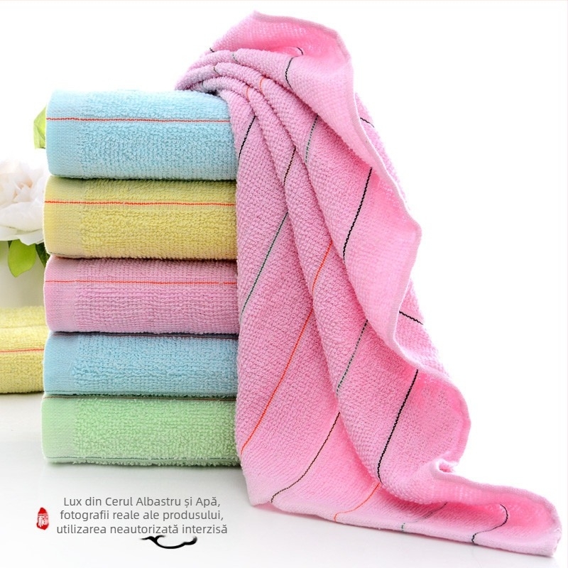 Set 50 prosoape de unică folosință cu dungi simple, poliester-bumbac, fir 100d, tufted, sub 50 g, pentru baie, hotel/saună, masaj picioare, bucătărie