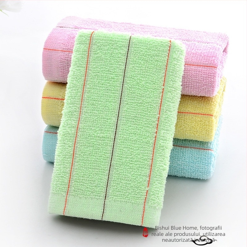 Set 50 prosoape de unică folosință cu dungi simple, poliester-bumbac, fir 100d, tufted, sub 50 g, pentru baie, hotel/saună, masaj picioare, bucătărie