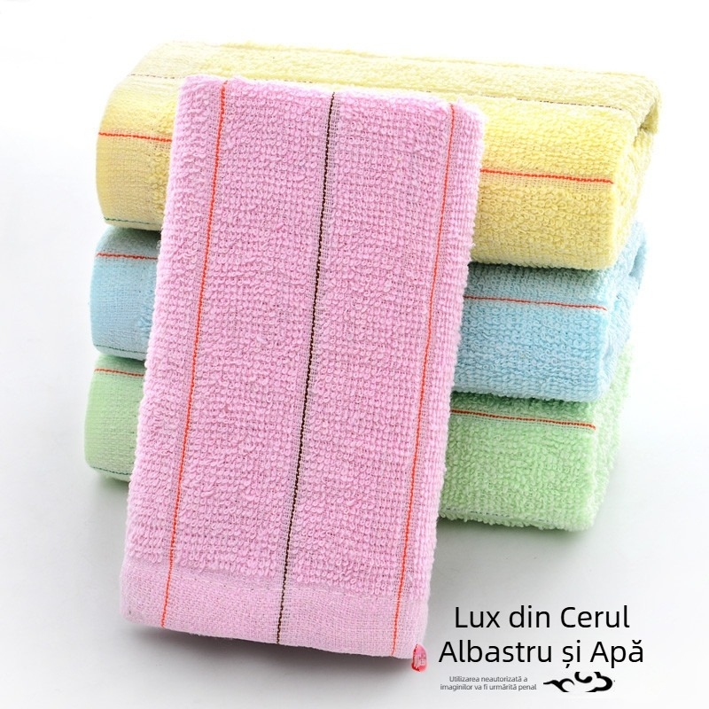 Set 50 prosoape de unică folosință cu dungi simple, poliester-bumbac, fir 100d, tufted, sub 50 g, pentru baie, hotel/saună, masaj picioare, bucătărie