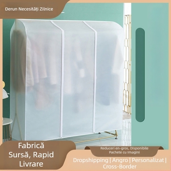Husă transparentă pentru haine, pe podea, PEVA, rezistentă la praf și umezeală, lavabilă și pliabilă
