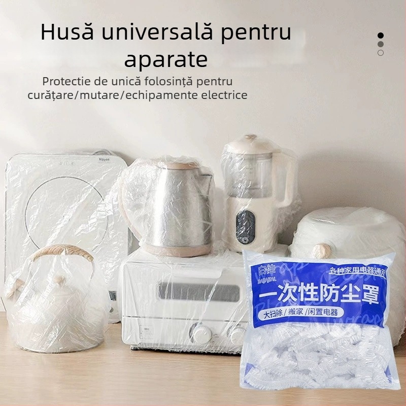Capac de praf de unică folosință pentru electrocasnice – folie PE elastică, transparentă, pentru gătitor de orez și cuptor cu microunde