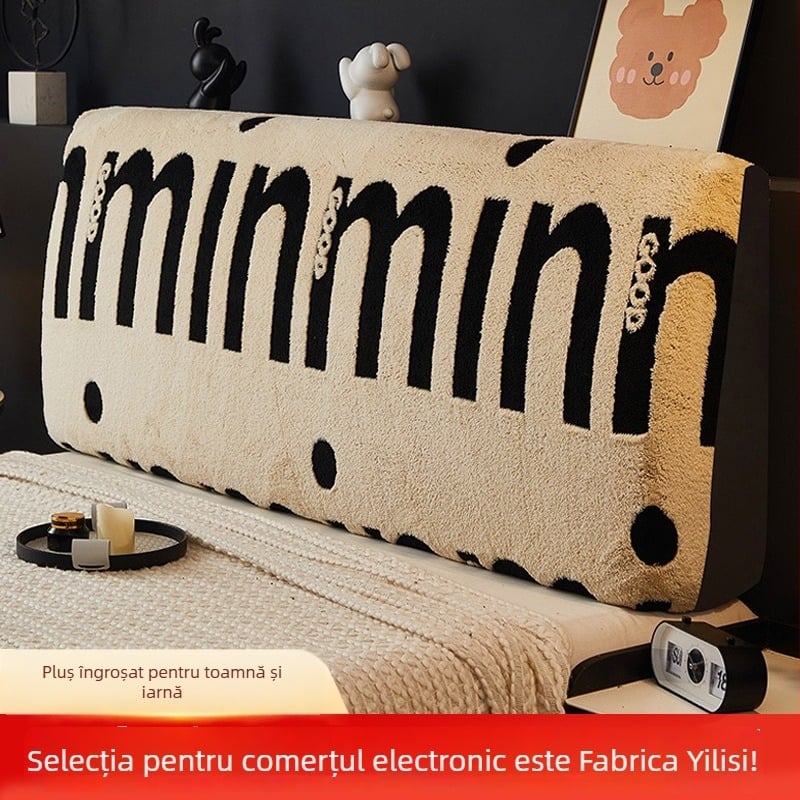 Husă groasă pentru tăblia patului, stil nordic, protecție împotriva prafului și a loviturilor pentru tablia din lemn