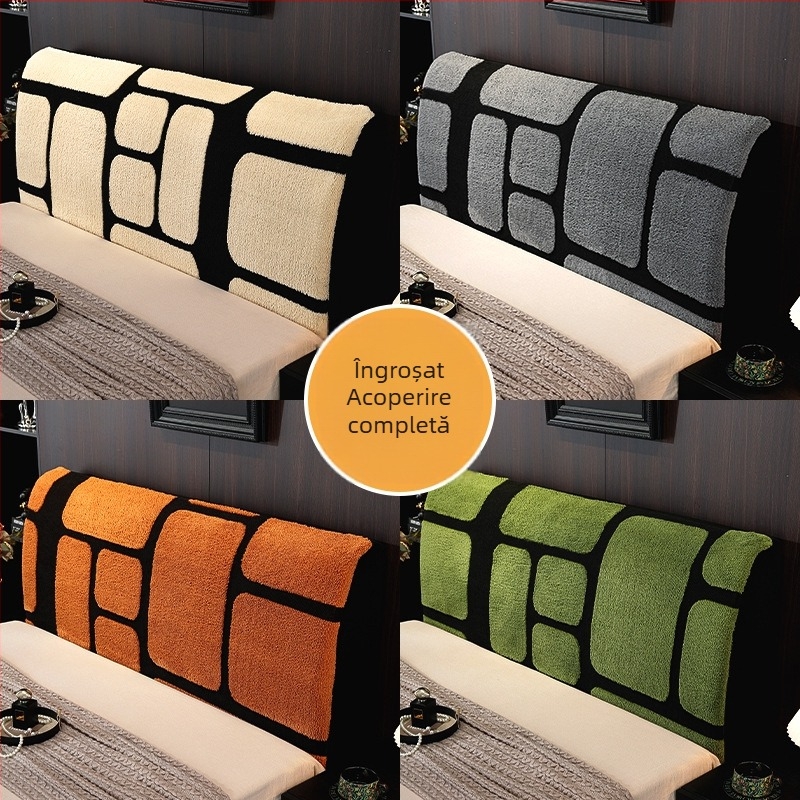Husă pentru capătul patului, în stil minimalist, din catifea moale, elastică, protecție completă împotriva prafului