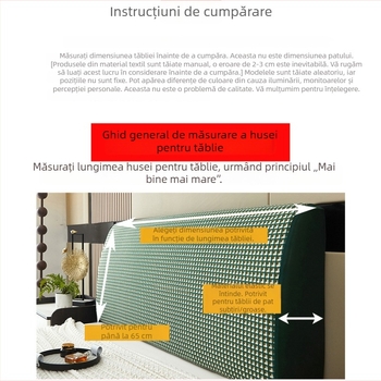 Husa extensibilă pentru capul patului din jacquard uni, catifea moale, protecție împotriva prafului, detașabilă și lavabilă