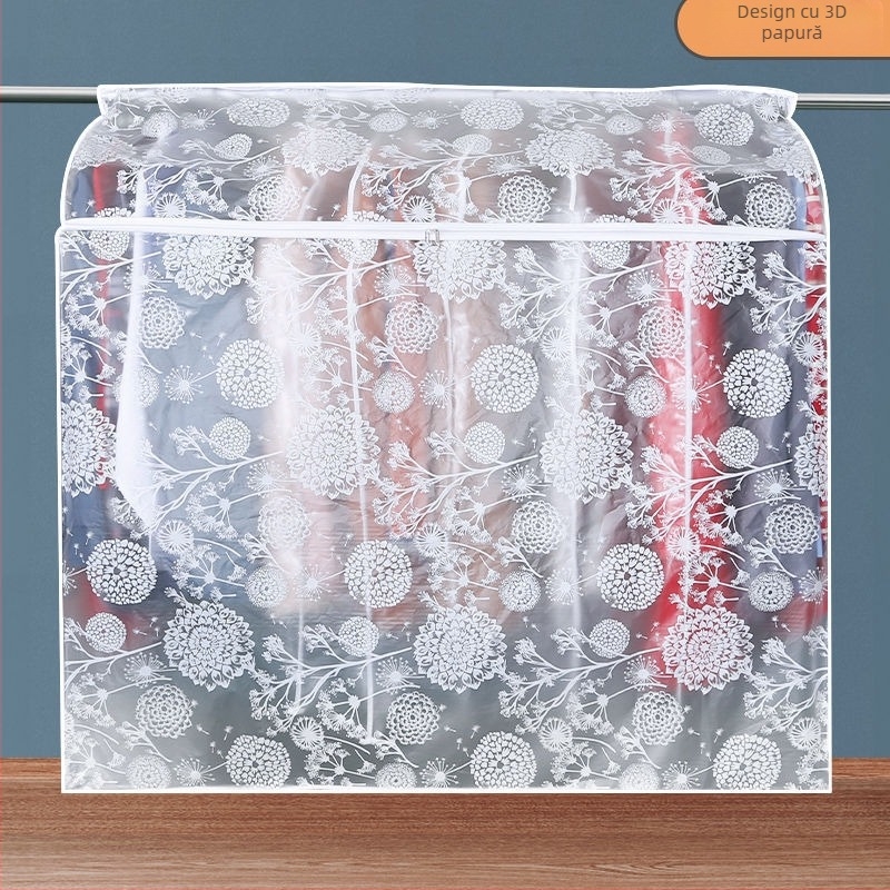 Husă de praf din plastic pentru haine, cu design de agățare închis, pentru depozitare în timpul călătoriilor (Material: plastic; Funcție: protecție împotriva prafului; Stil: simplu cu motiv oriental)
