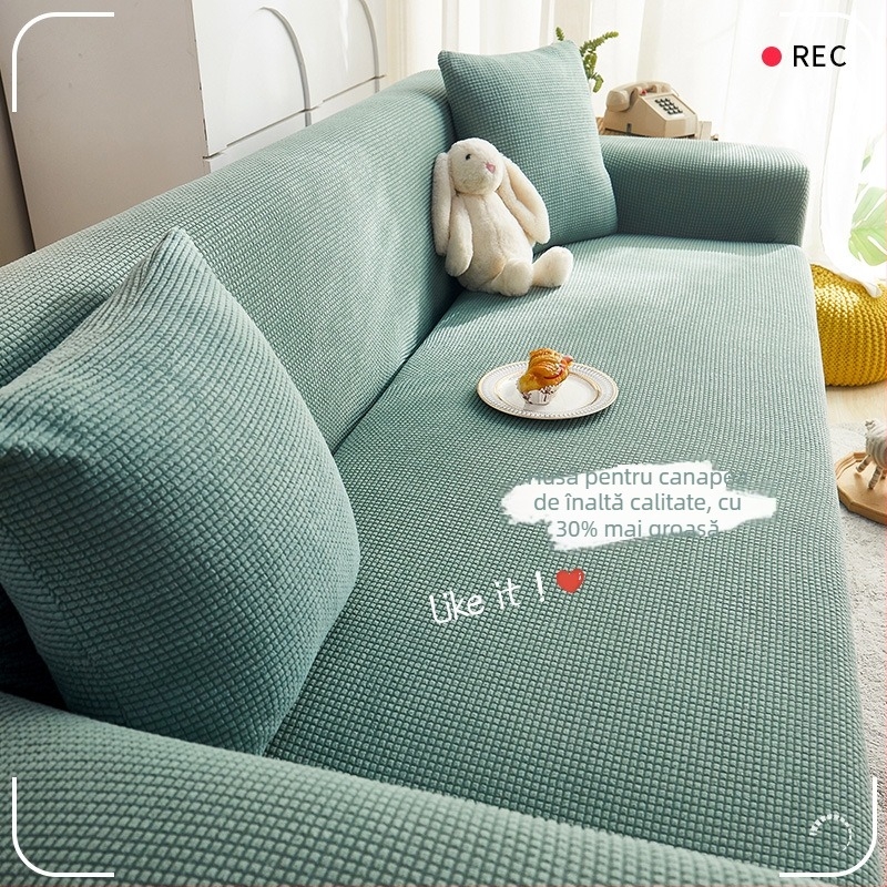 Husă de canapea elastică, completă și universală, anti-zgârieturi de pisici, pentru toate anotimpurile (Material: corn cashmere 160g; Potrivită pentru canapele modulare; Model: uni; Personalizare: Da)