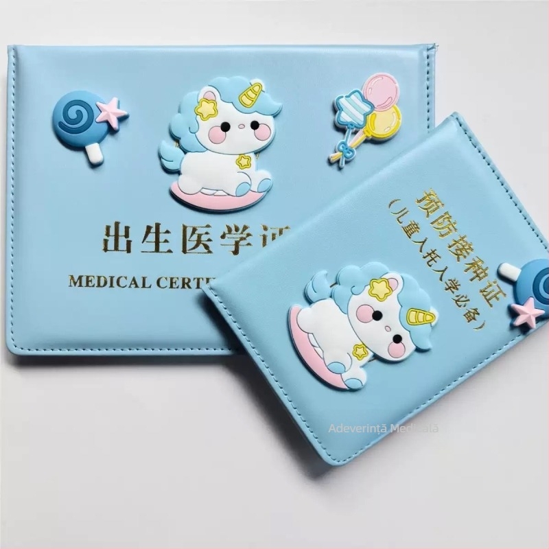 Husă din piele pentru certificatul de naștere (Fără logo · Cadou gata pentru prieteni · Cadou de Lună plină · Fără personalizare)