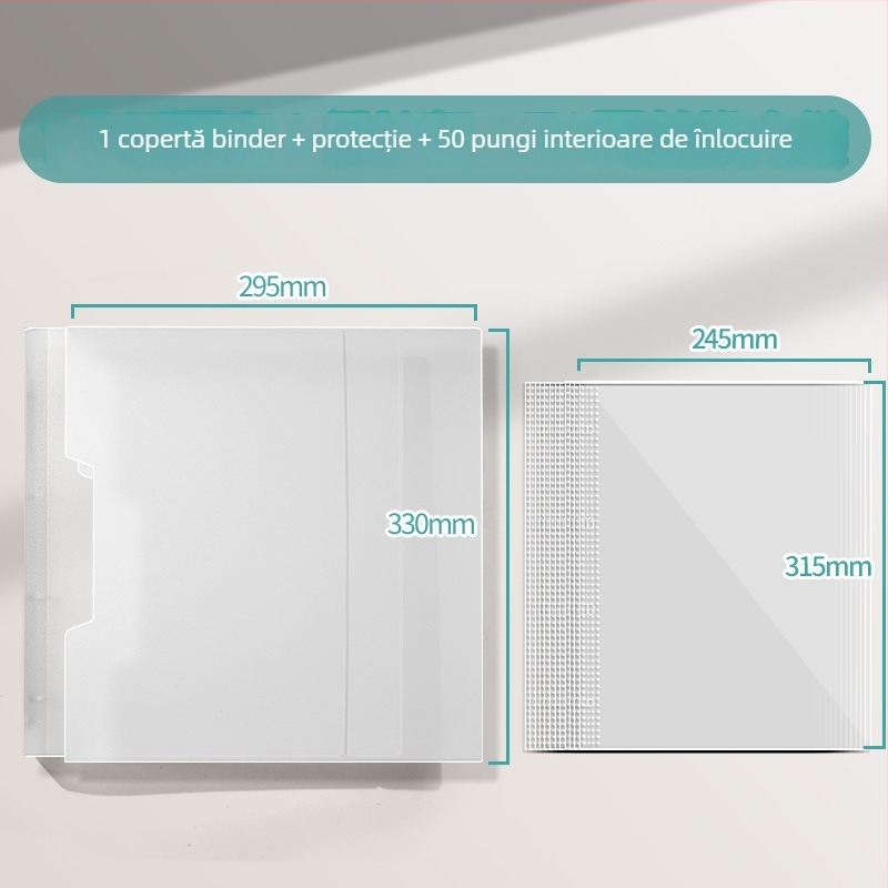 Jojo album pentru stocare de cărți-poze, cu foi detașabile și husă de protecție; model standard; fără logo; fără personalizare